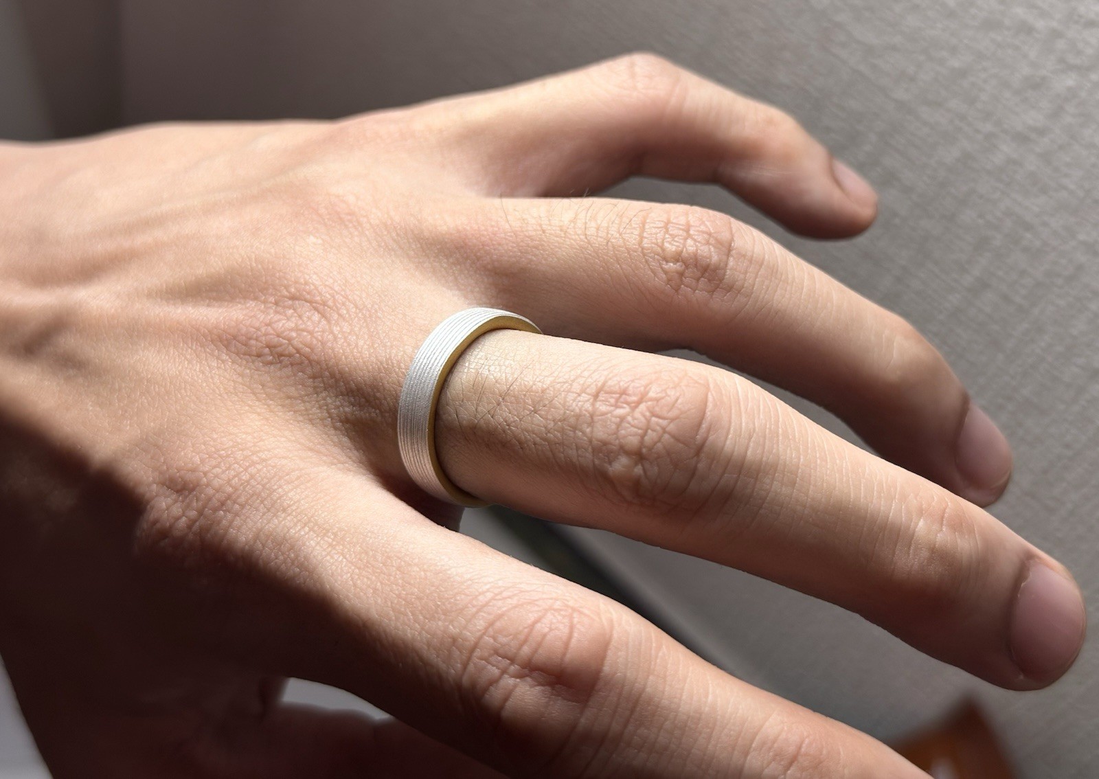 Rainveil Ring, Handmade S999 Silver Ring with Hidden 24K Gold Interior, Japanese
