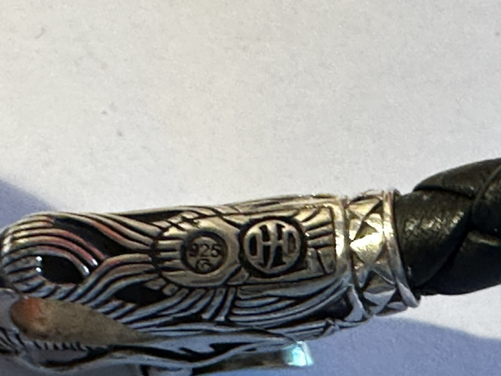 John Hardy Double Naga Black Leather & Sterling Bracelet #1 – 8 in, Barely Worn