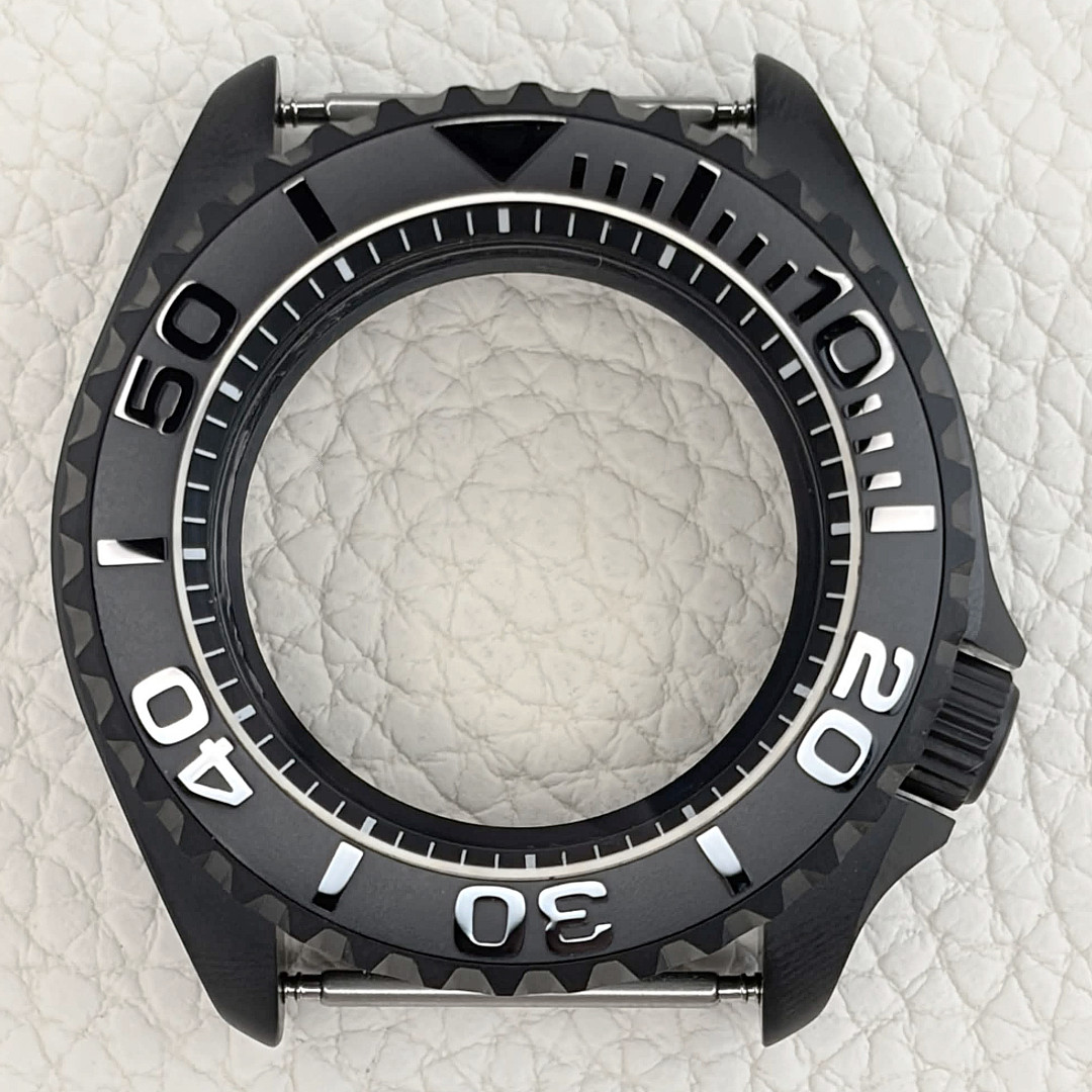Sandblasted Black 42mm For NH35 NH36 4R36 4R15 Movement Steel Watch Case 3’8 Mod
