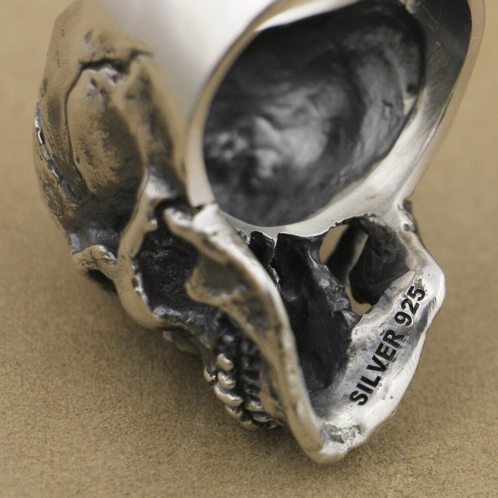 925 Sterling Silver Heavy Skull Ring Mens Biker Gothic Ring Punk Jewelry TA50D