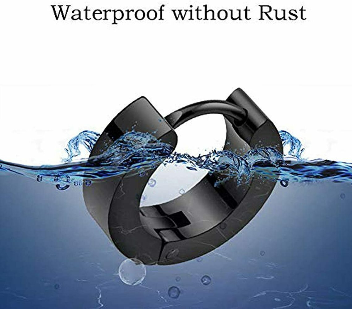 2PCS Stainless Steel Hoop Earrings for Men Women Small Hoop Huggie Ear Piercings