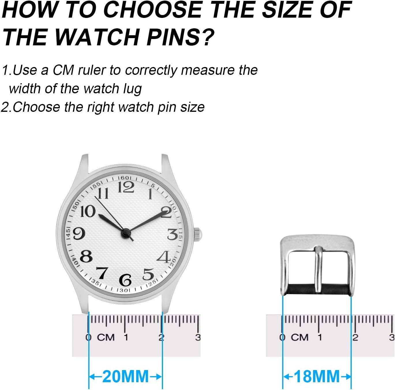 Versatile Watch Pin Replacement Kit with Tools – 316 Stainless Steel, 18-24mm