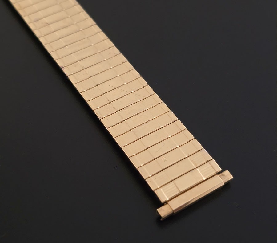 Estate Vintage Antique Mod/Retro Men’s 16mm to 22mm Yellow Gold-Tone Watch Band