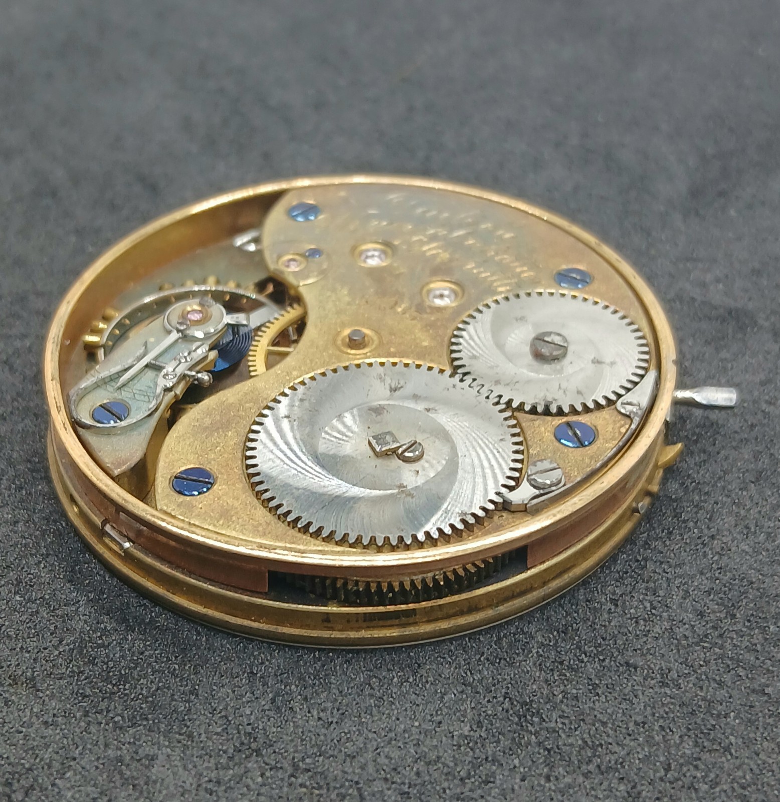 Vintage A. Lange & Söhne Glashutte Pocket Watch Movement N°54083 Dial 43mm