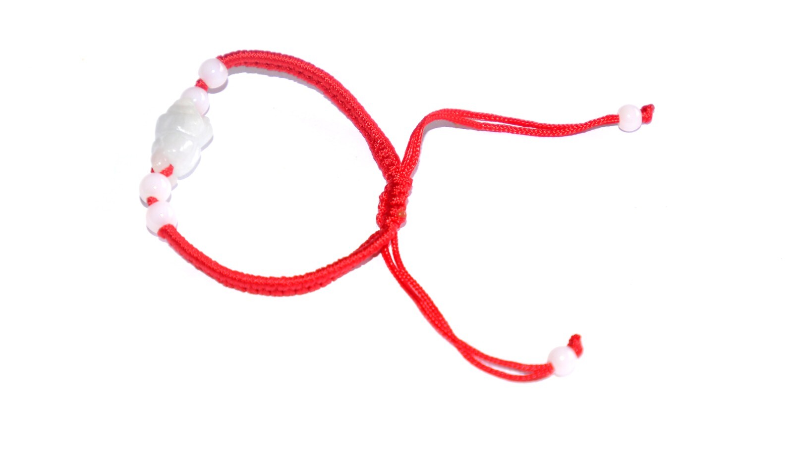 Macrame Friendship Adjustable Red Cord Feng Shui Jade Charm Bracelet Pi Yao