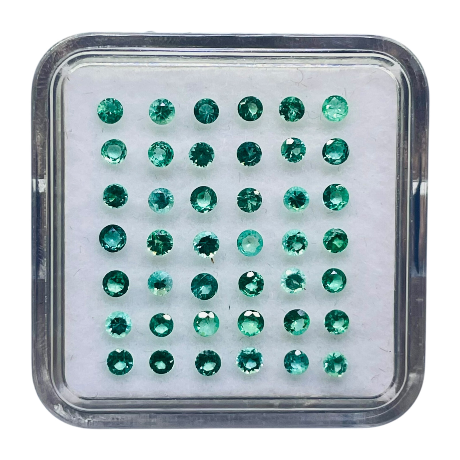 16 Pcs Natural Colombian Emerald 2mm Round Diamond Cut Loose Untreated Gemstones