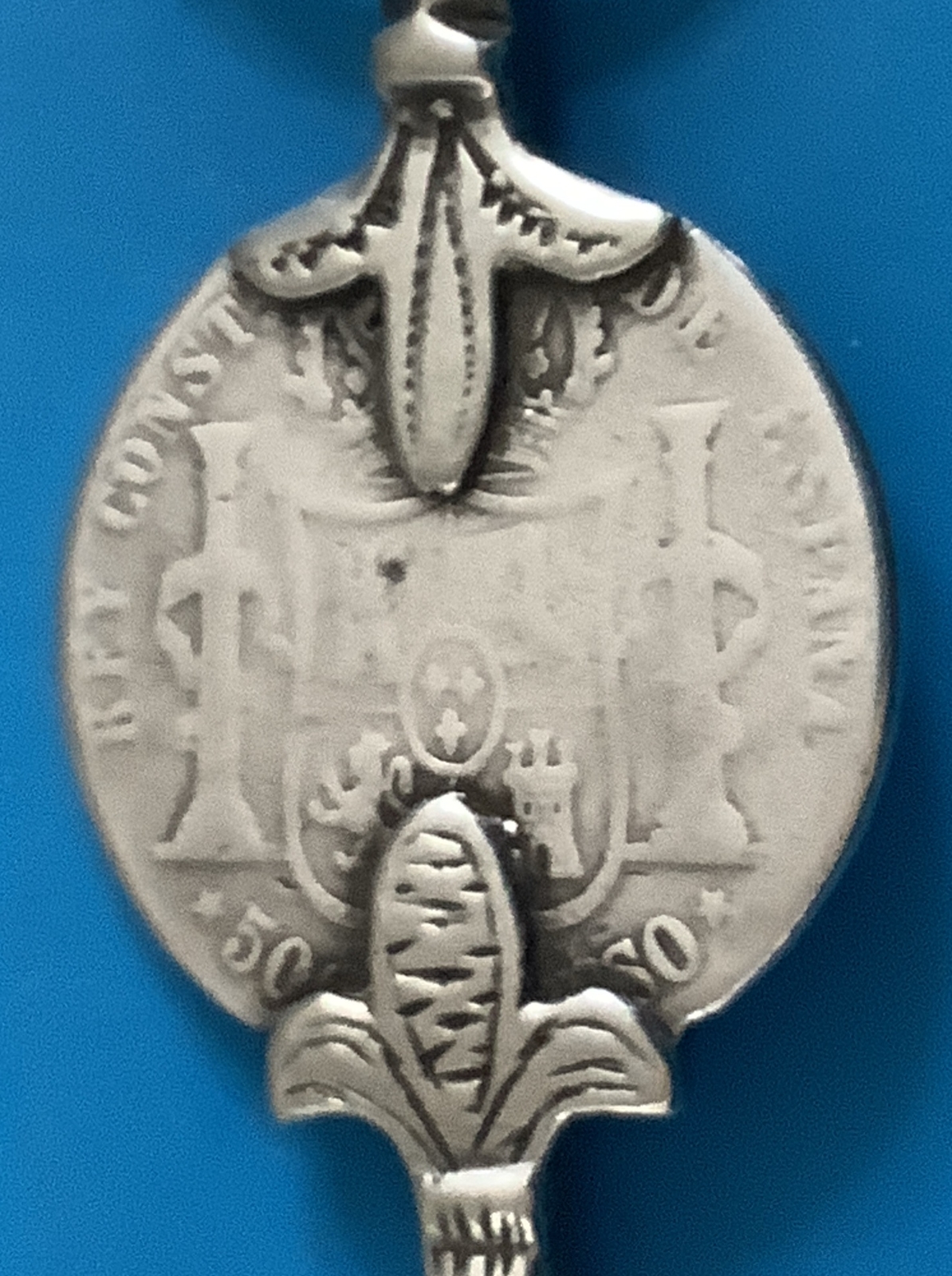Antique Woman Berber Fibula With Spanish Silver Coin Of Alfonso XII Coin Pin J14