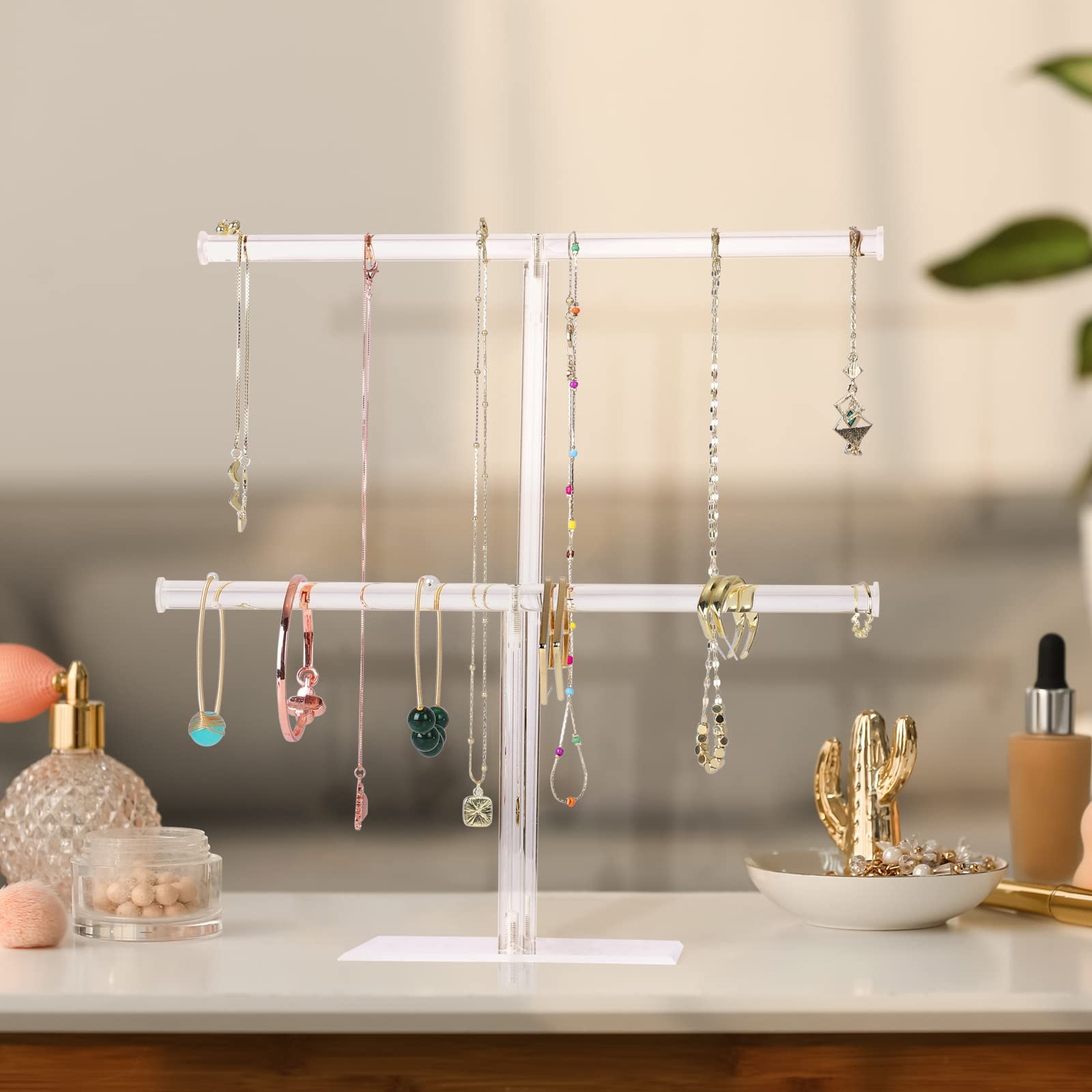 Jewelry Stand Necklace Holder, Acrylic Jewelry Display Holder, Necklace and B…