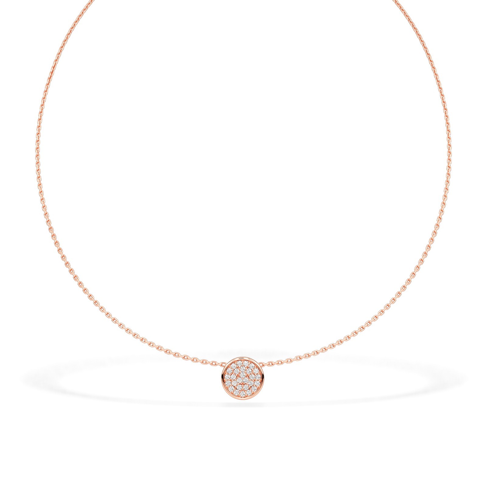 IGI Round Cut Natural or Lab Grown Diamond Cluster Necklace in 10K 14K 18K Gold
