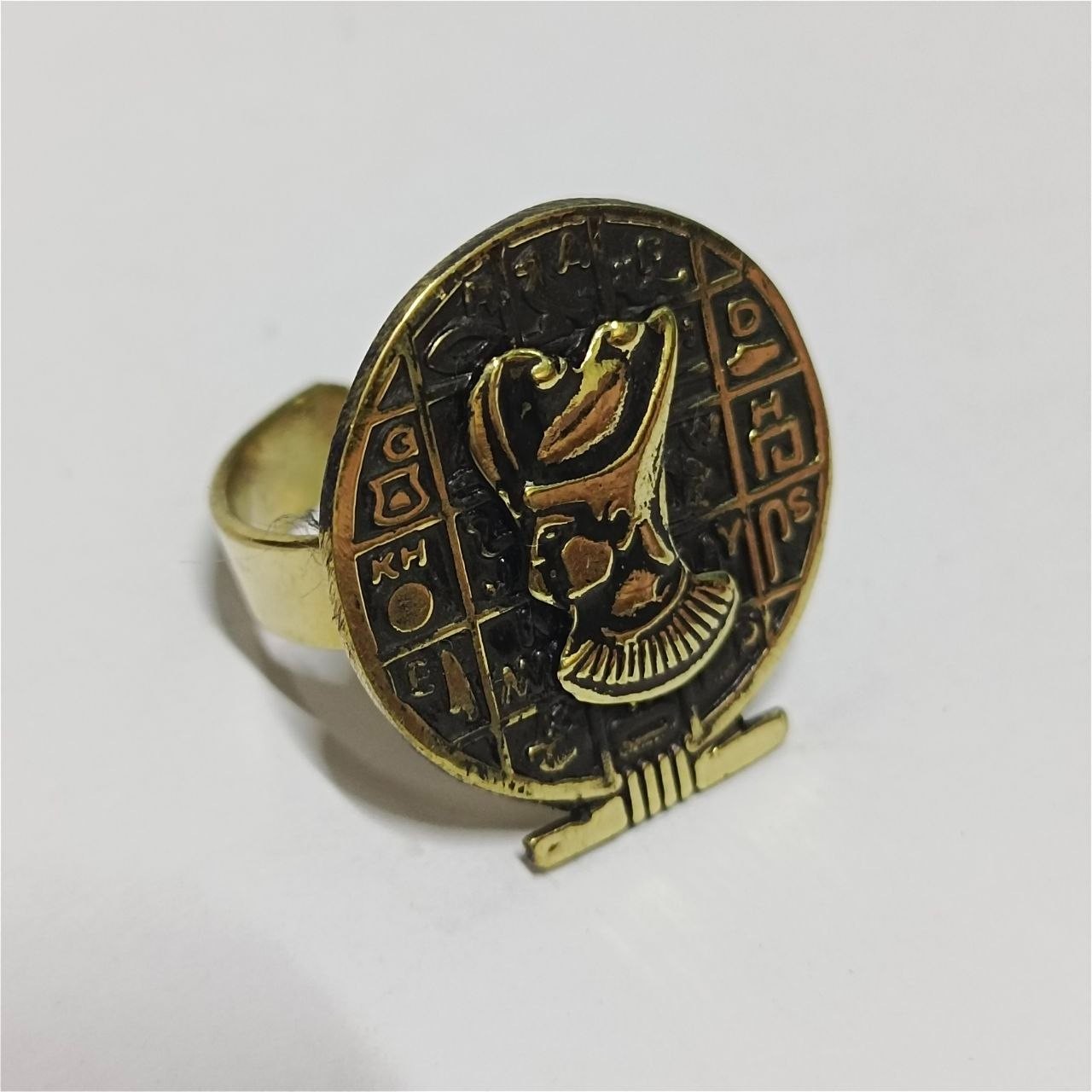 Ancient Egypt Brass Bracelet Pharaoh Hieroglyphic Handmade Vintage Jewelry Gift