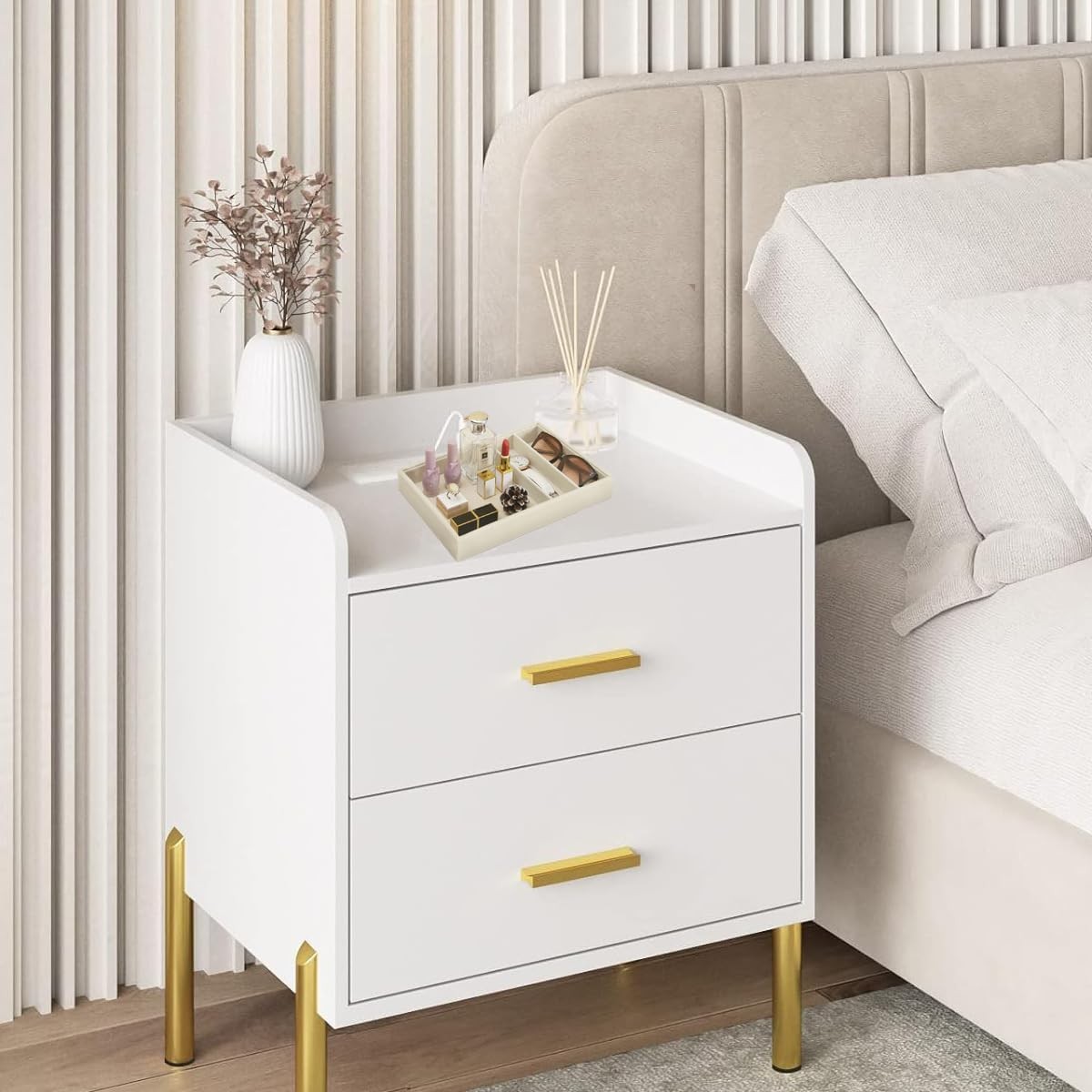 Bedside Organizer – Multi-use Nightstand & Desk-top Catchall Tray for Jewelry