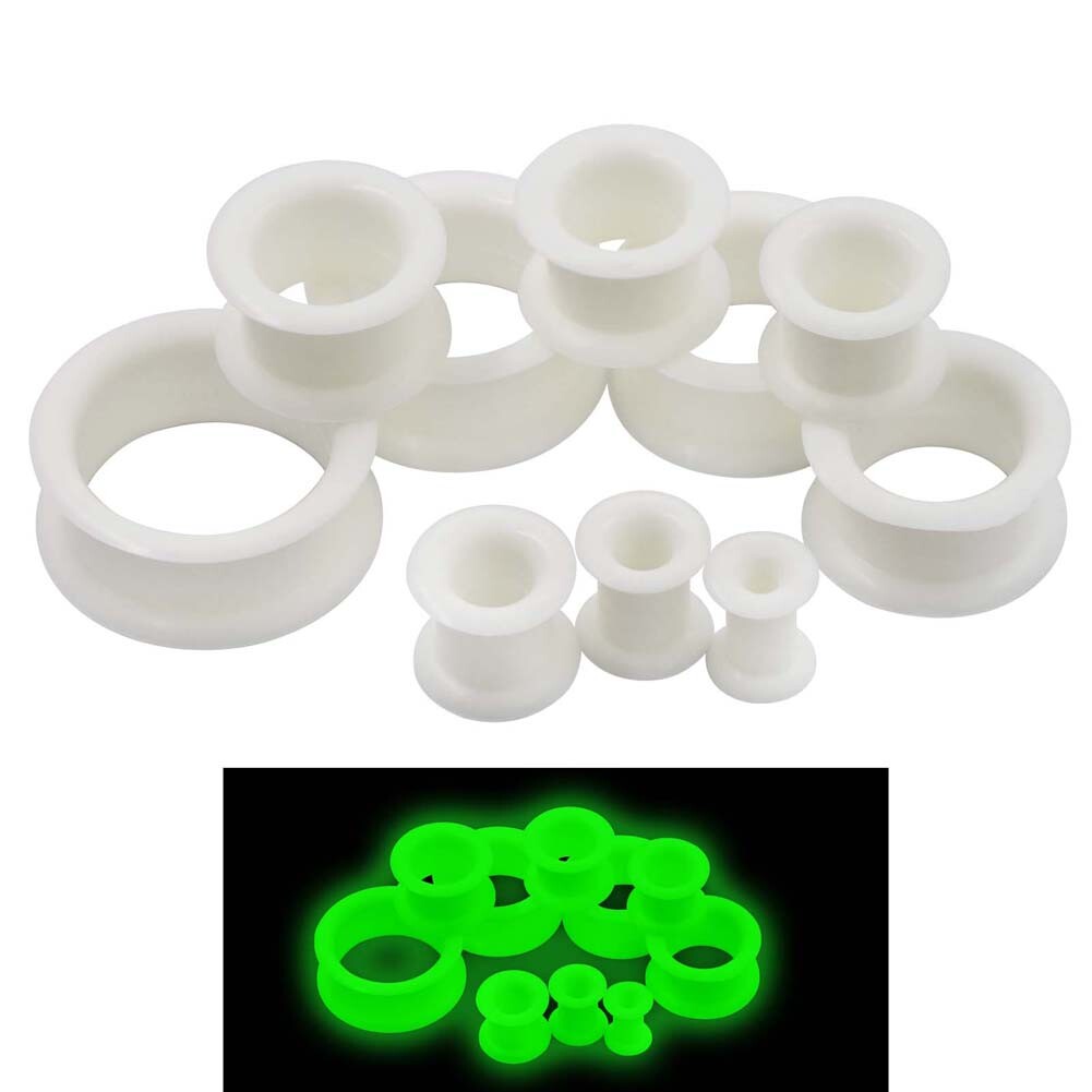Pair Thick Silicone Ear Plugs Tunnels Gauges Flexible Ear Earlets 6mm-25mm