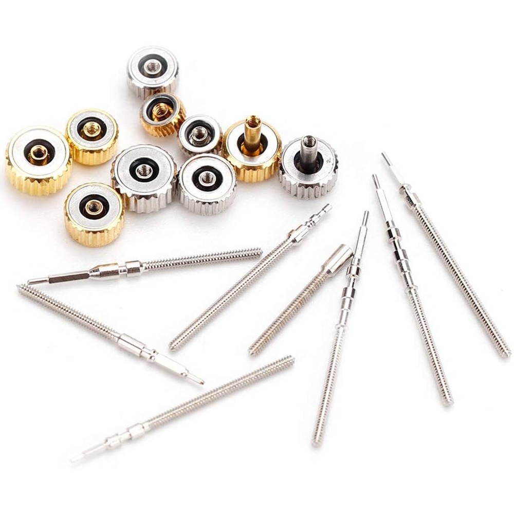 170 PCS Watch Crown Spring Bar Set Watch Stem Extender Crowns Repair Replacement