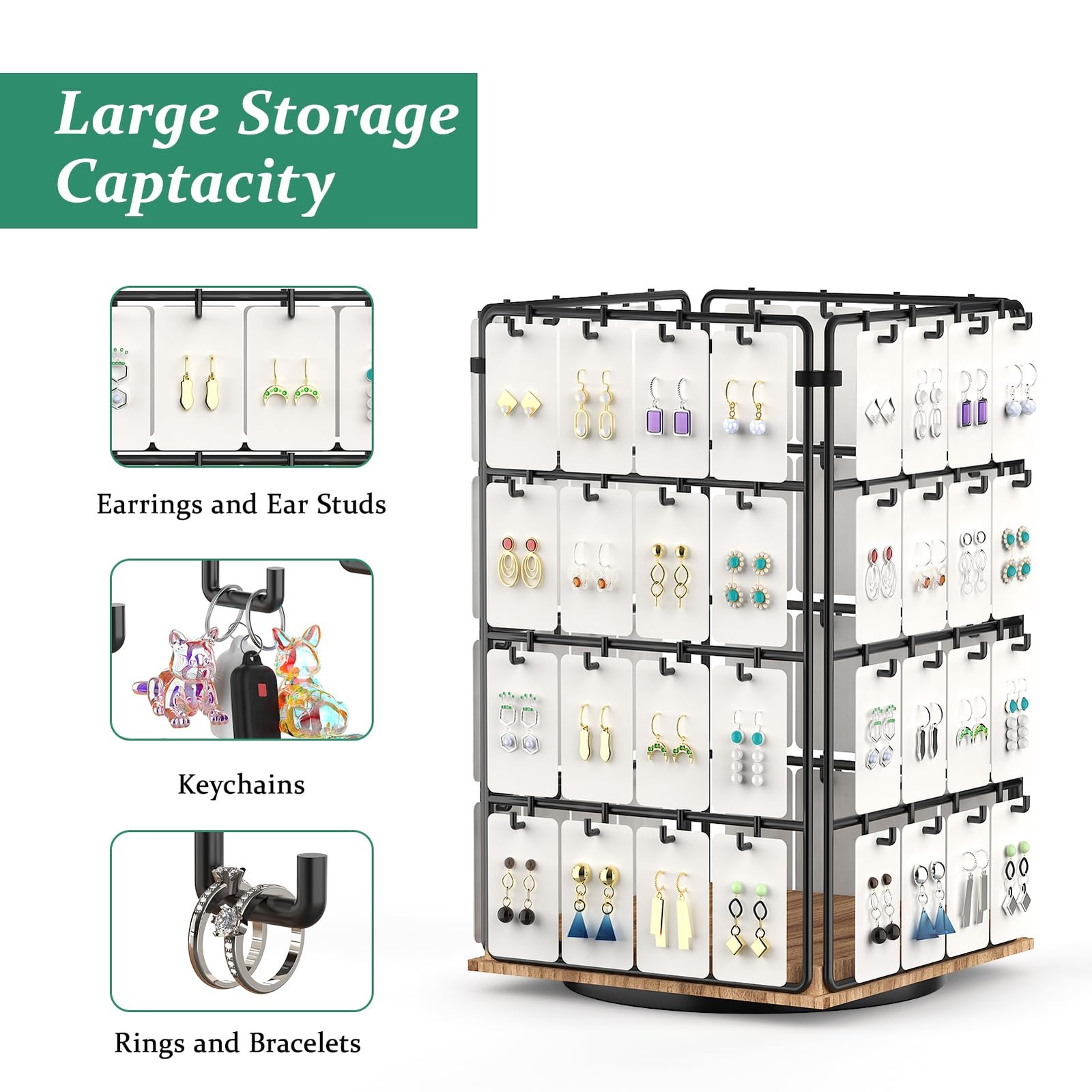 360 Rotating Earring Display Stands for Vendors,Jewelry display Rack for Sell…
