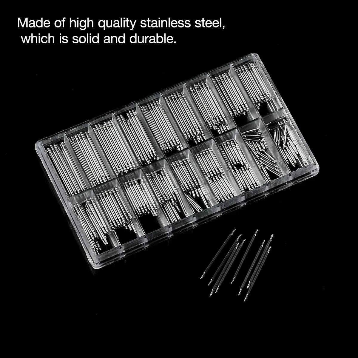 360pcs Watch PINS SPRING BARS Band Strap Link 8-25mm Repair Kit Stainless Steel