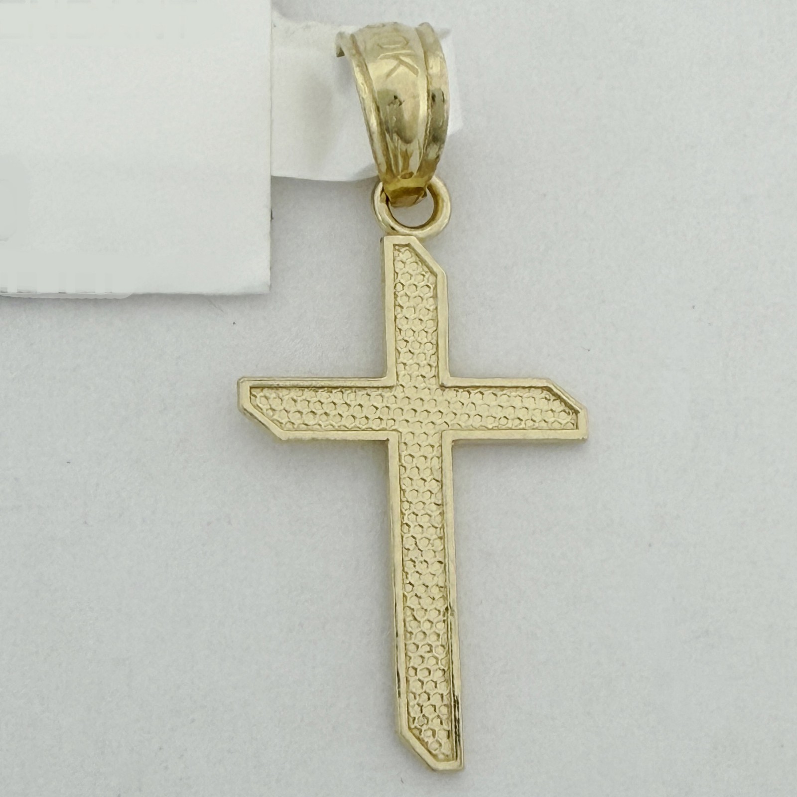 10k Yellow Gold Unisex Tiny Cross Religious Charm Pendant Jewelry Gift