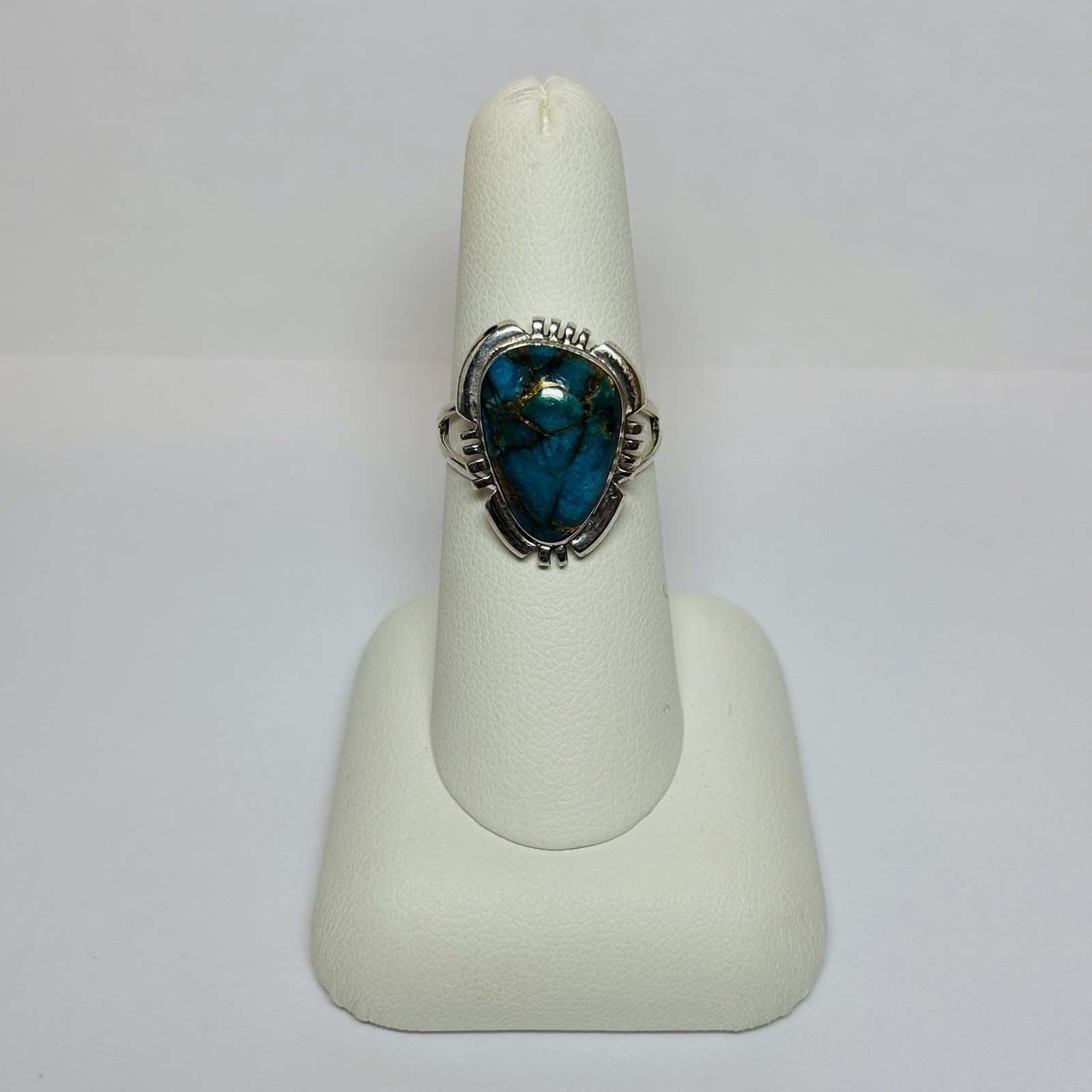 T Philippines Sterling 925 Silver Copper Turquoise Ring Sz 7 – .13
