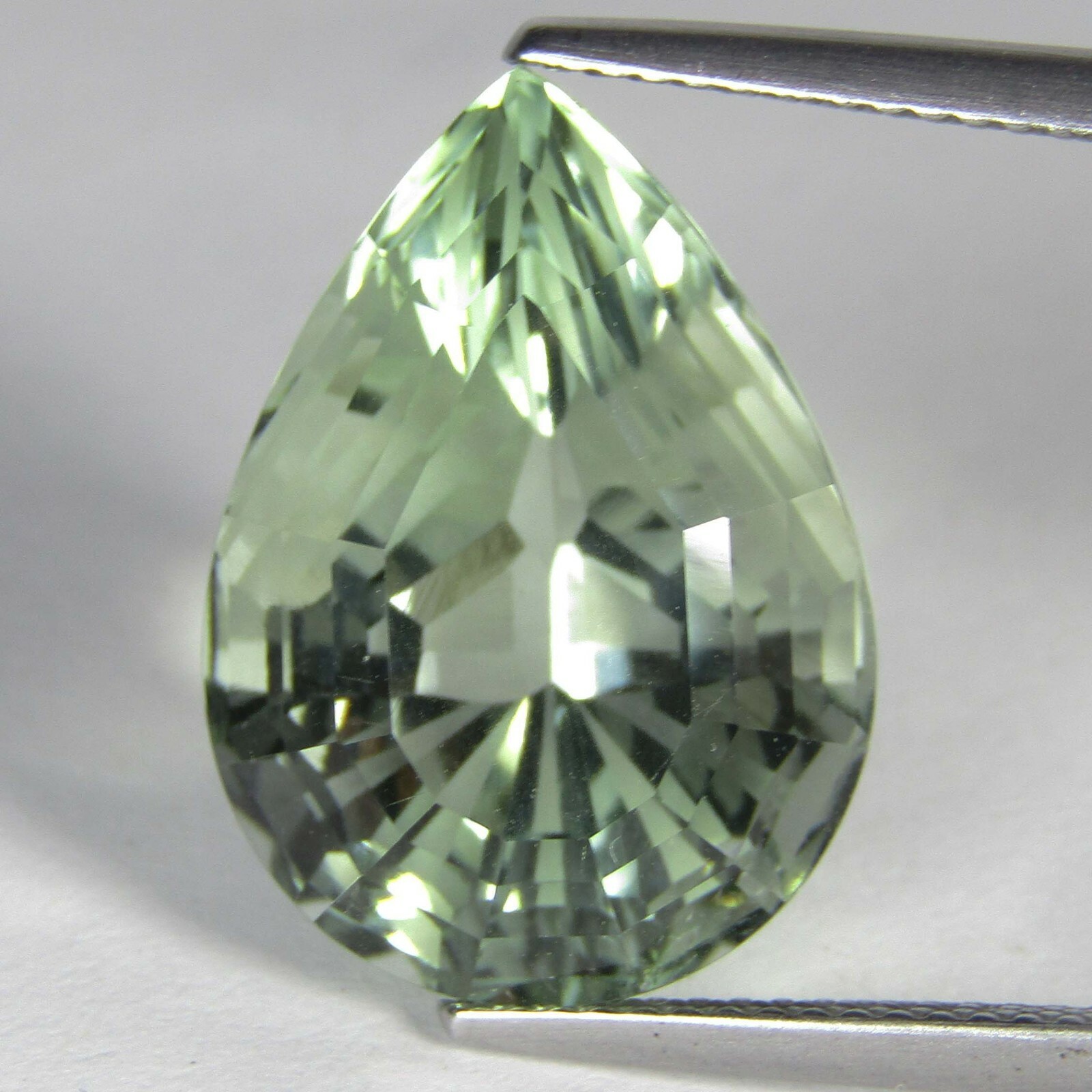 14.60Cts Natural Gorgeous Green Amethyst (Prasiolite) Fancy Pear Brazil Gemstone