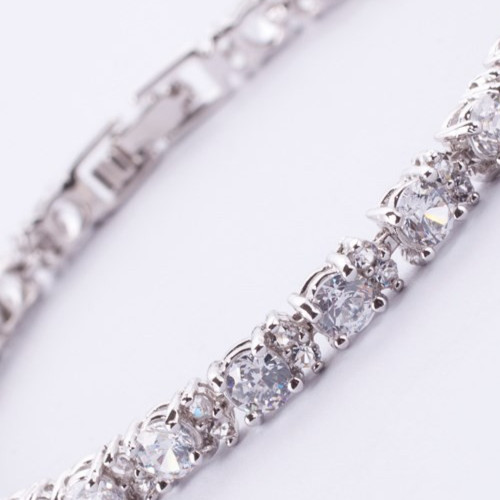 White Gold Finish Created Diamond Classic Bracelet Free Gift Box Included CRUISE