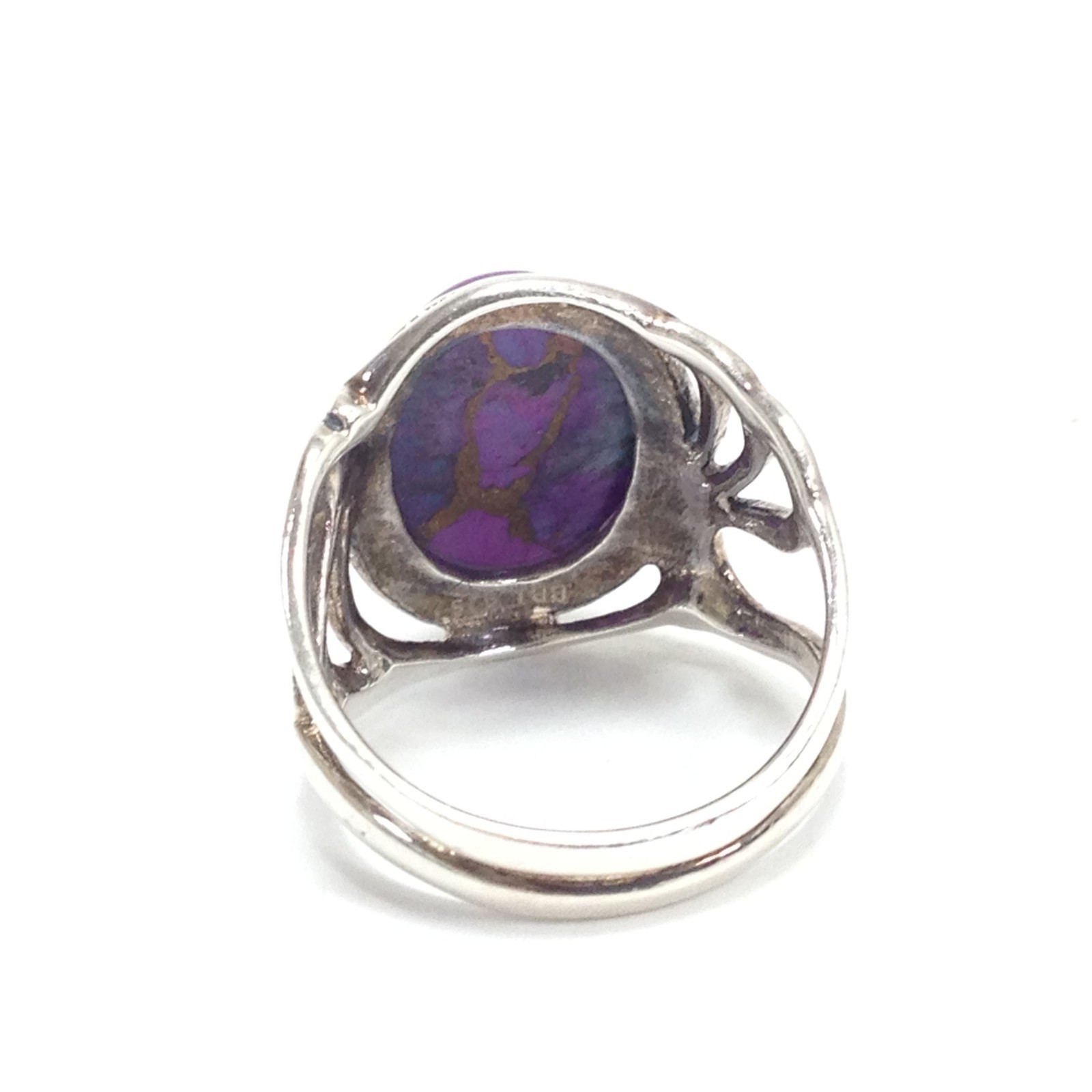 BBJ Bangkok Ratnaraj 925 Sterling Silver Purple Copper Turquoise Ring Size 6