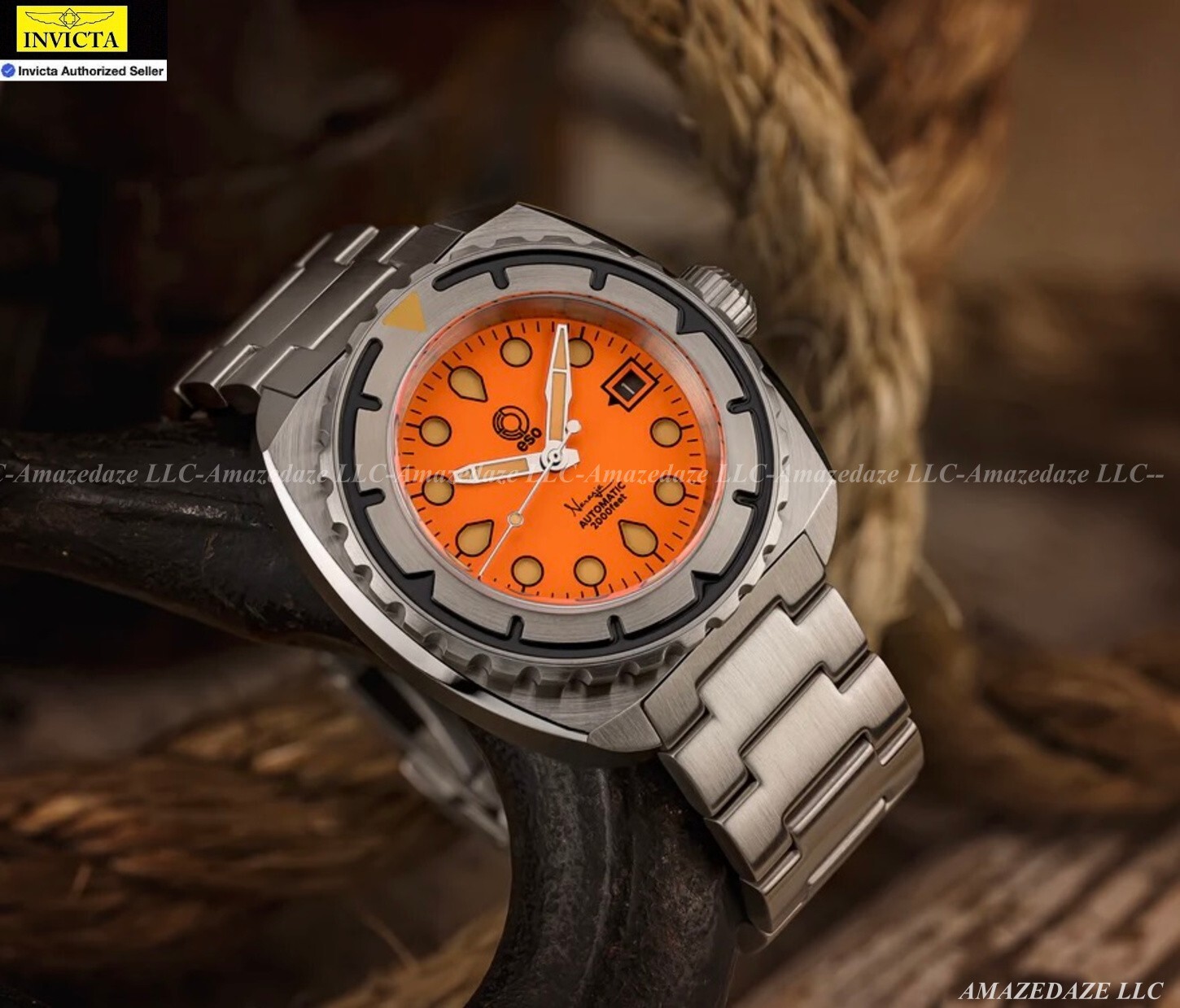 New Esoteric Bathyal NARANJA 44mm Miyota 9015 Auto Sapphire 600m Diver SS Watch