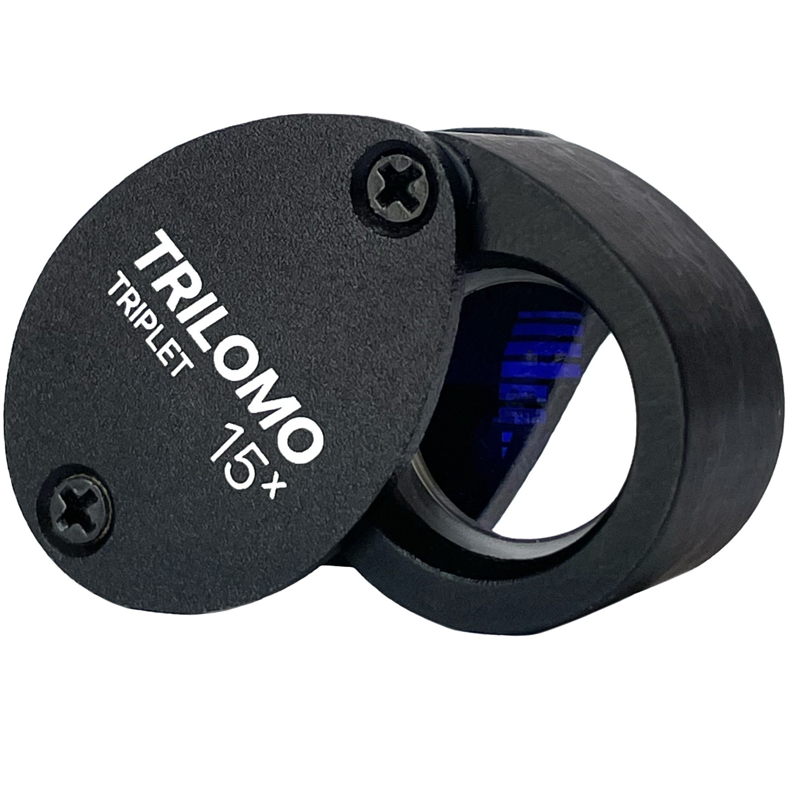 TRILOMO (ex BelOMO) 15x Triplet Loupe Magnifier. Small Black Egg. 14mm