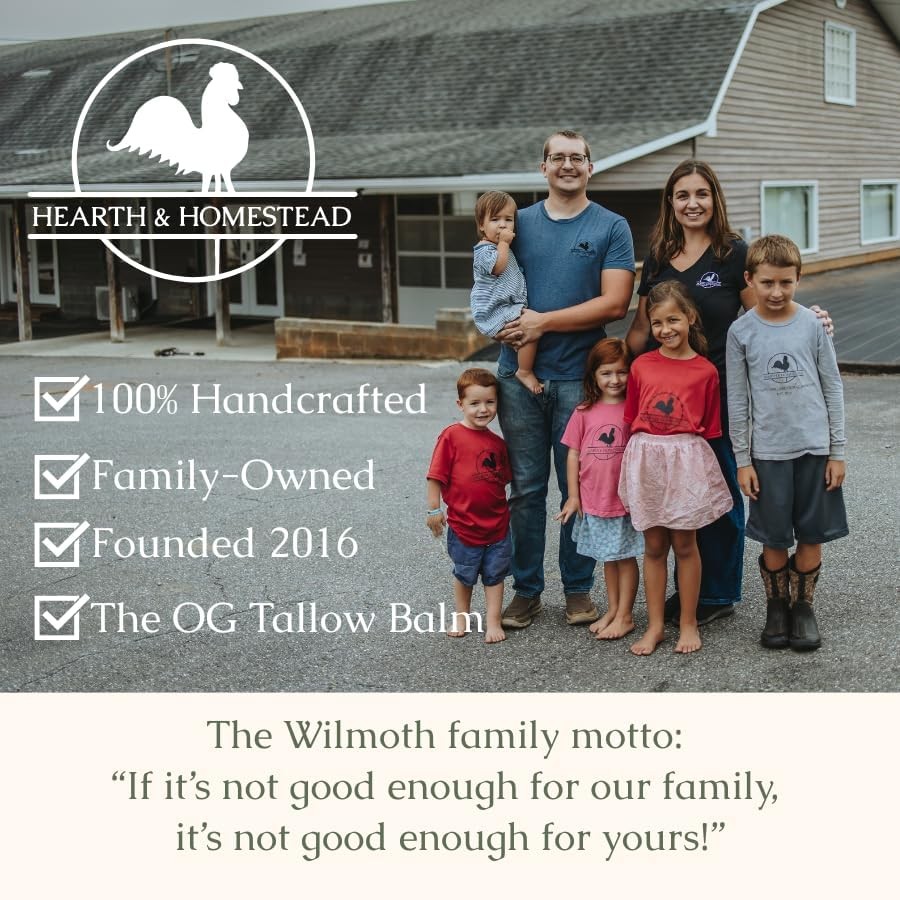 Hearth & Homestead Organic Whipped Tallow Balm – Unscented 1.3oz – Eczema/Rosace