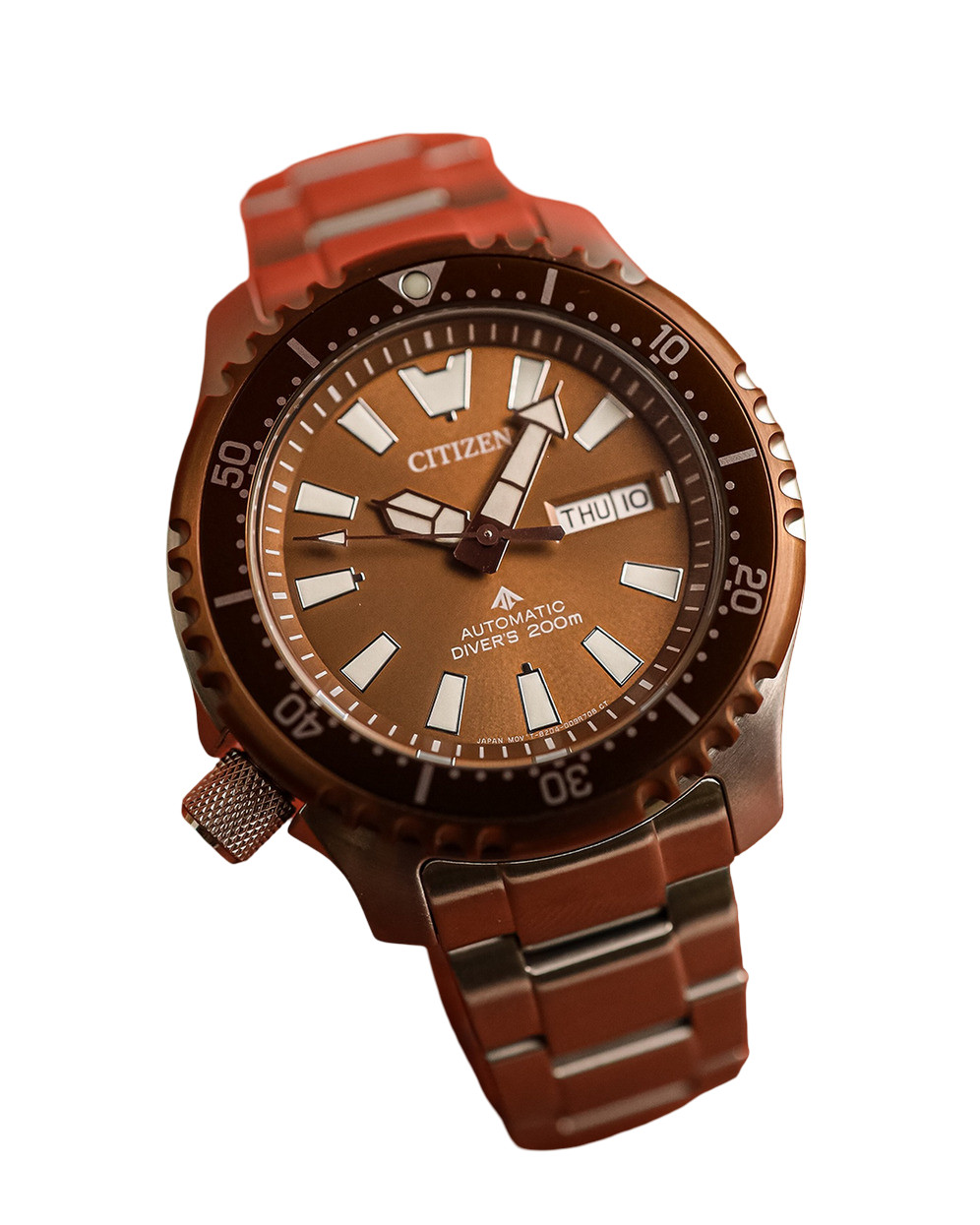 Citizen Promaster Automatic Brown Dial Day Date Indicator Men’s Watch NY0164-65X