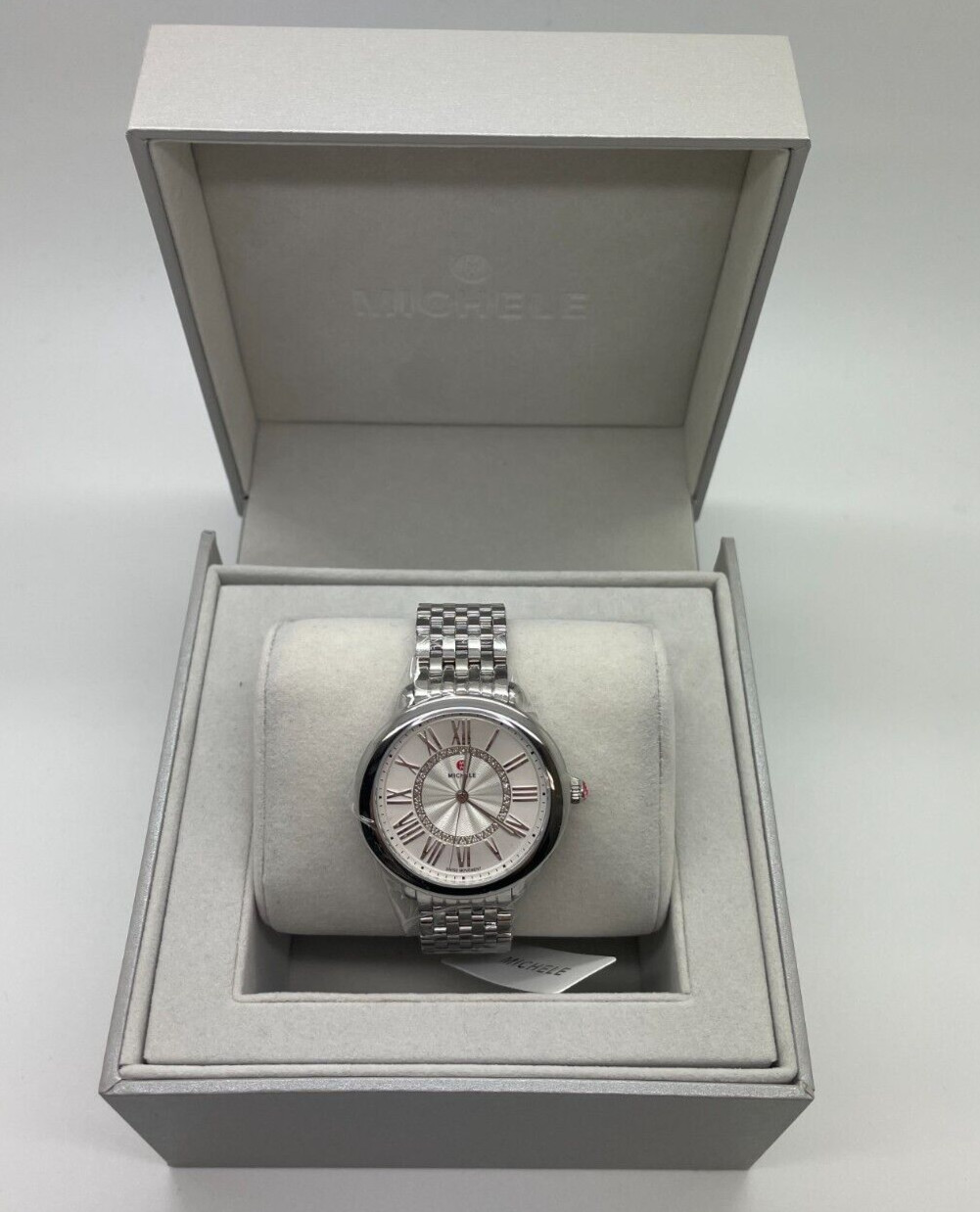 New Michele Serein Mid Stainless Diamond Dial Watch MWW21B000147