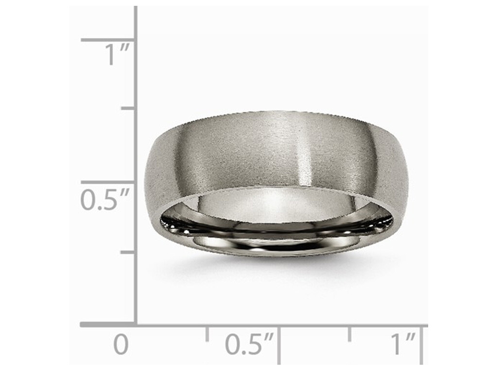 Mens 7mm Comfort Fit Titanium Wedding Band Ring