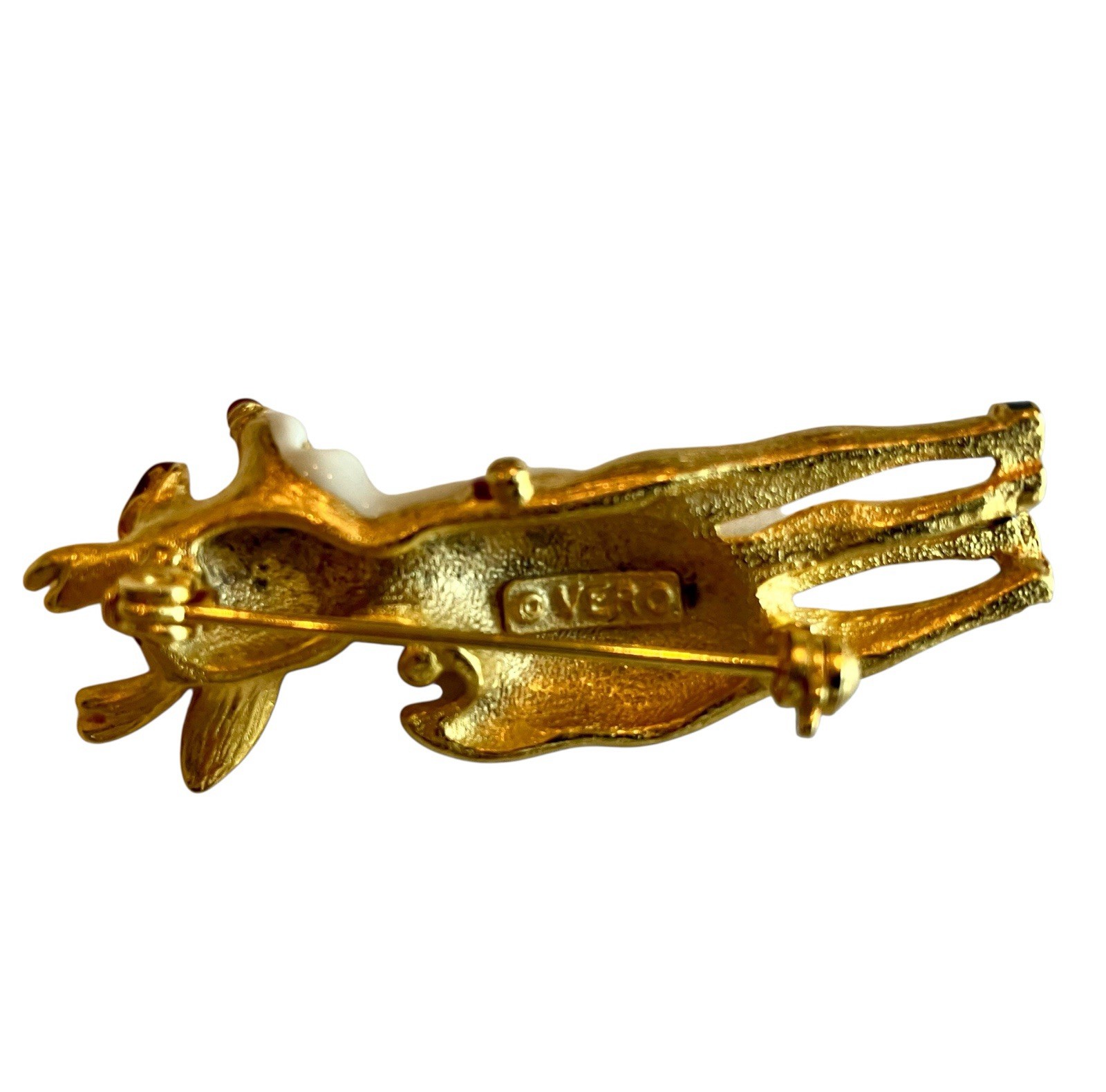 Vtg Rudolph The Red Nosed Reindeer Brooch Gerry’s Gold Tone Enamel