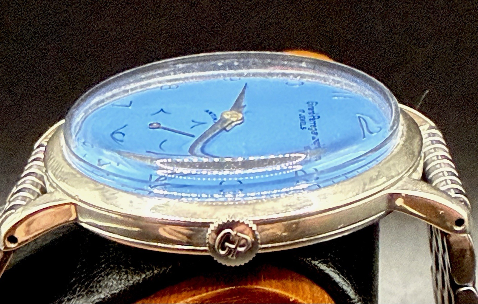 1950s Girard Perregaux Antimagnetic 17J Blue Dial BOR Bracelet Swiss