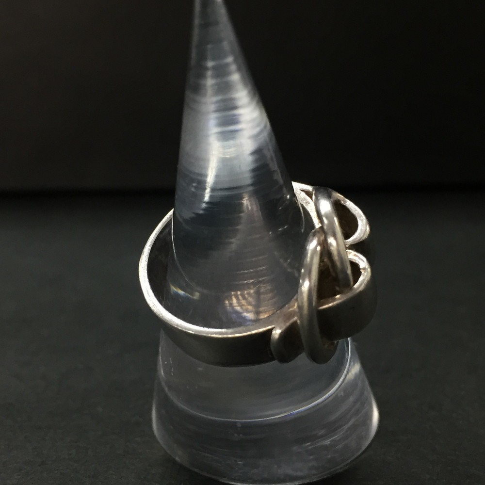 EGA HERMES Deux Anneaux Silver 925 6.5g Ring ISO sz:50/ZA0183