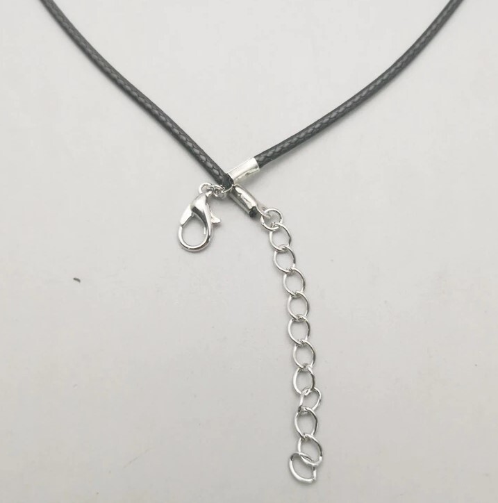 2mm Black Wax Leather Cord Rope Necklace 45+5cm Chain Lobster Clasp 10pcs