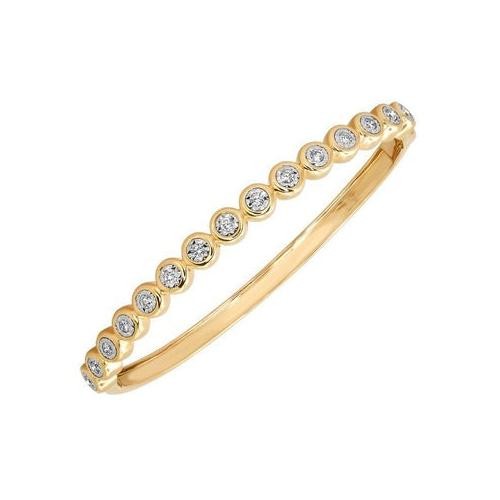 Shining Dawn 14K (or 18k upon request) Yellow Gold Bangle Diamond Bracelet
