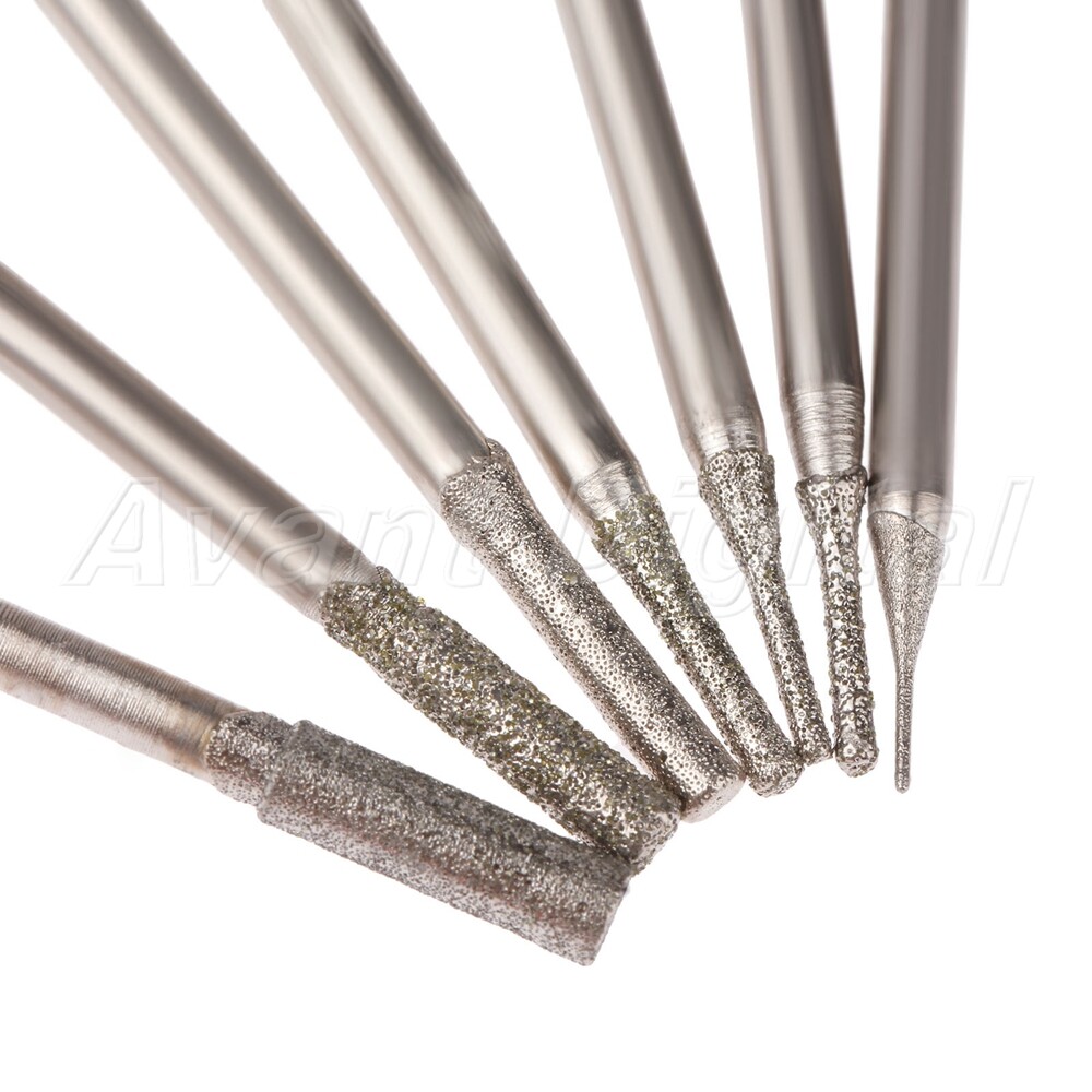 7x Carborundum Diamond Abrasive Bur Grinding head Punching Jade Crystal Ceramic