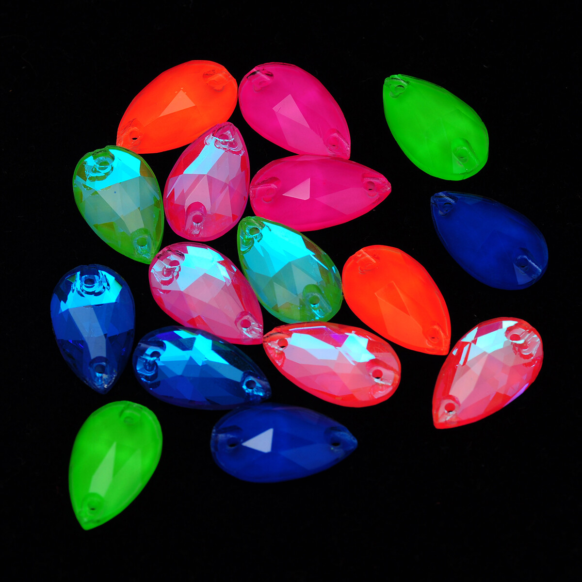 Drop Solid Gem Crystal Neon Sew On Rhinestones Fluorescence Mocha Sewing accesso