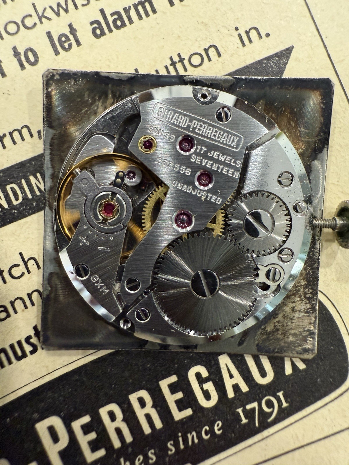 Rare 1960s Girard Perregaux 29mm Tank 17J S.Steel Manual Wind Watch W/Box