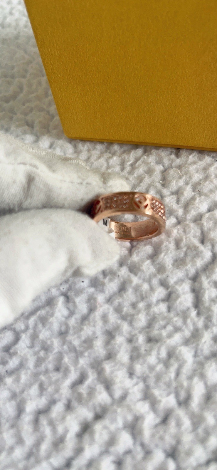Fendi F Is Fendi Ring Crystal in Rose Size Medium/ M