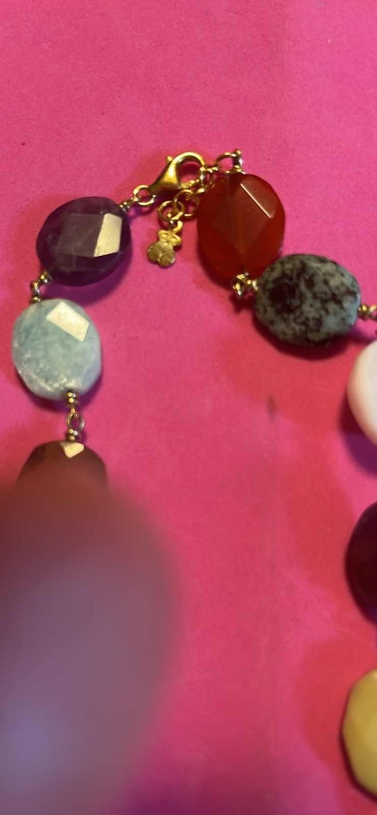 TOUS VERMEIL 925 POLISH STONES 16 INCHES NECKLACE