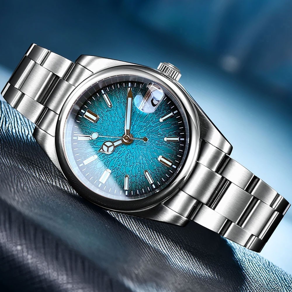 Tandorio 39mm Fashion Sapphire Round Bezel Lume 20ATM NH35 PT5000 Men Auto Watch