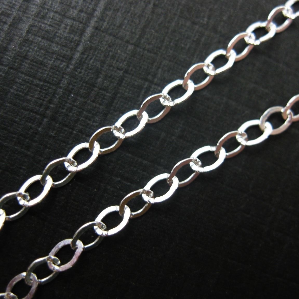 925 Sterling Silver Chain-Unfinished Bulk Chain- Flat Cable Chain -3.5 by 3mm
