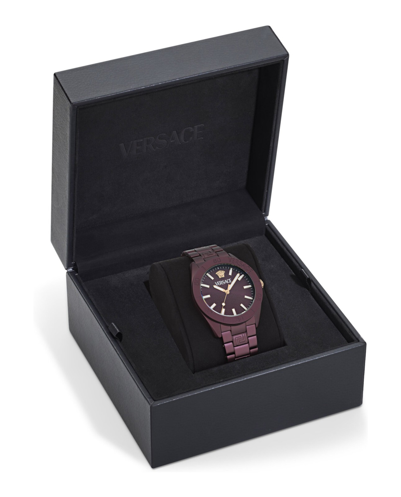 Versace Mens Burgundy 42mm Bracelet Fashion Watch
