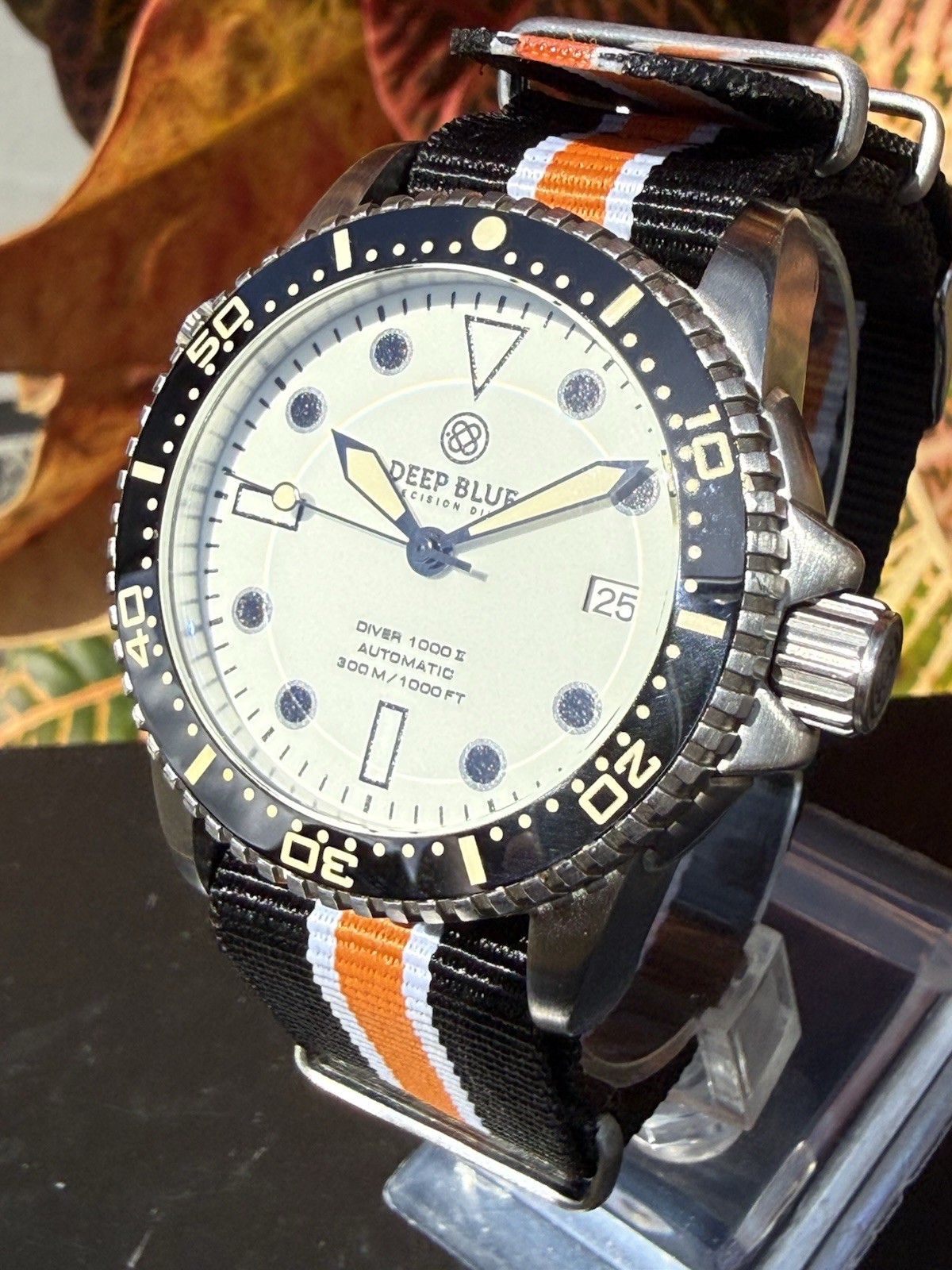 Deep Blue Precision Diver 1000 II 40mm White Full Lume Dial Nato Box Papers