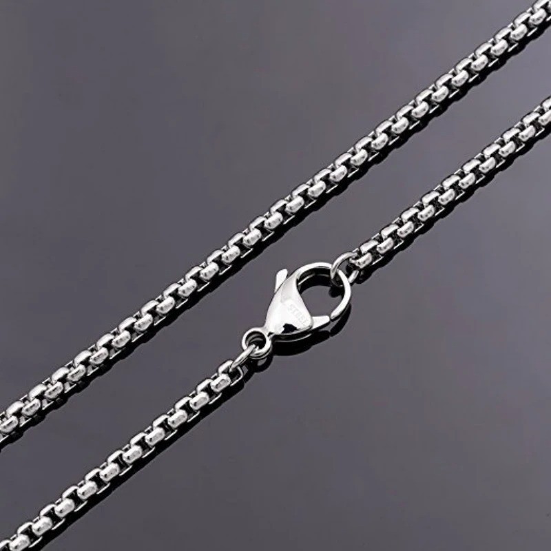 16-40″MEN Stainless Steel 2mm/3mm/4mm/5mm/7mm Silver Smooth Box Chain Necklace