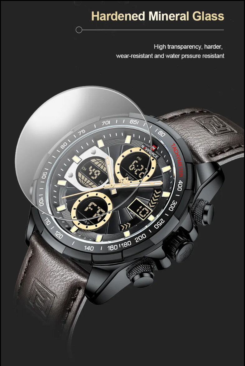 NAVIFORCE Men’s Military Sport Watch – Digital Display, Luxury NF9197 BYDBN