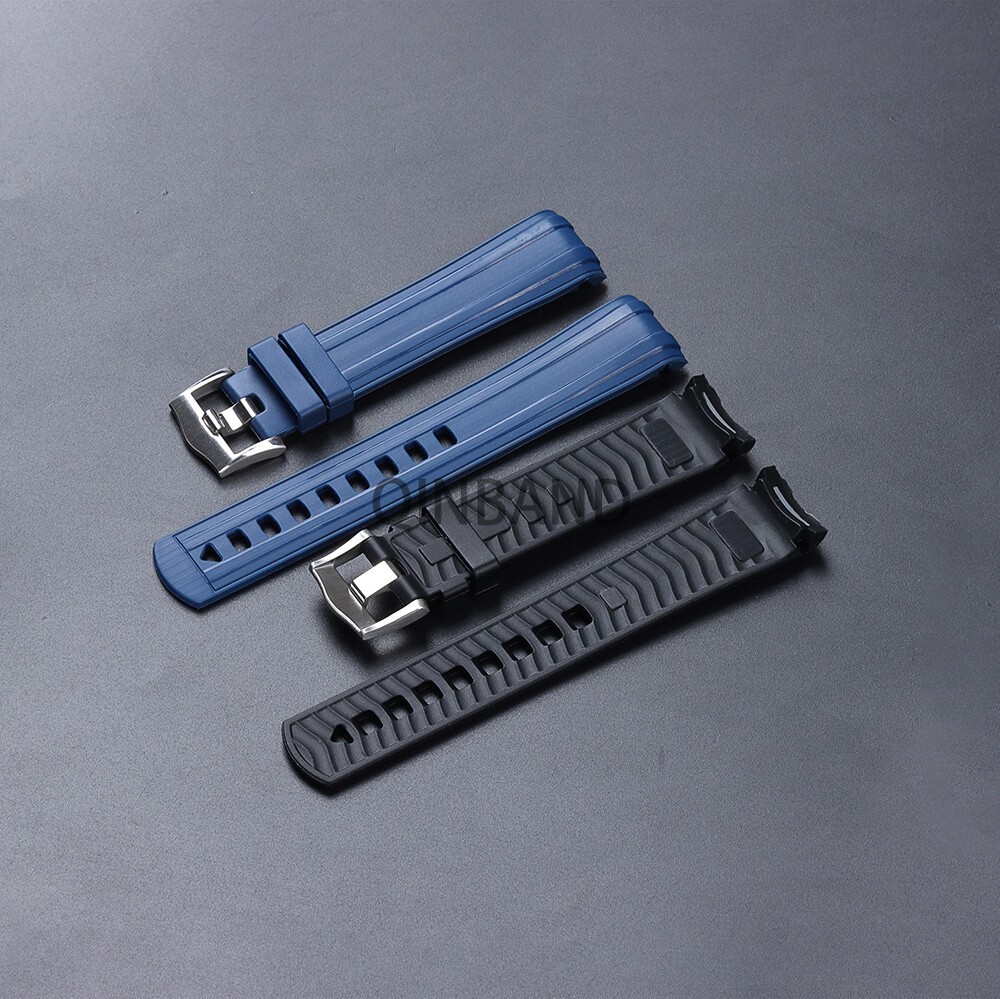 Curved End 20mm Rubber Strap for Omega Seamaster 300 Replacement watch strap