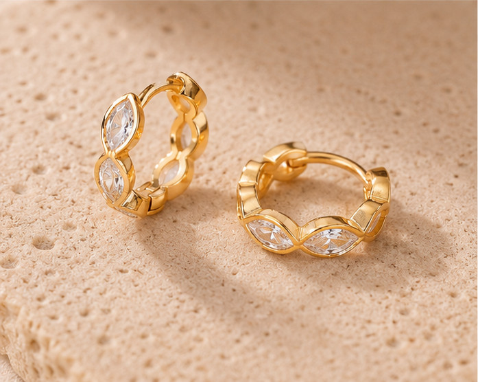 2Ct Moissanite Drop-Hoop Earrings VVS1-D Excellent Cut 14K Yellow Gold Plated