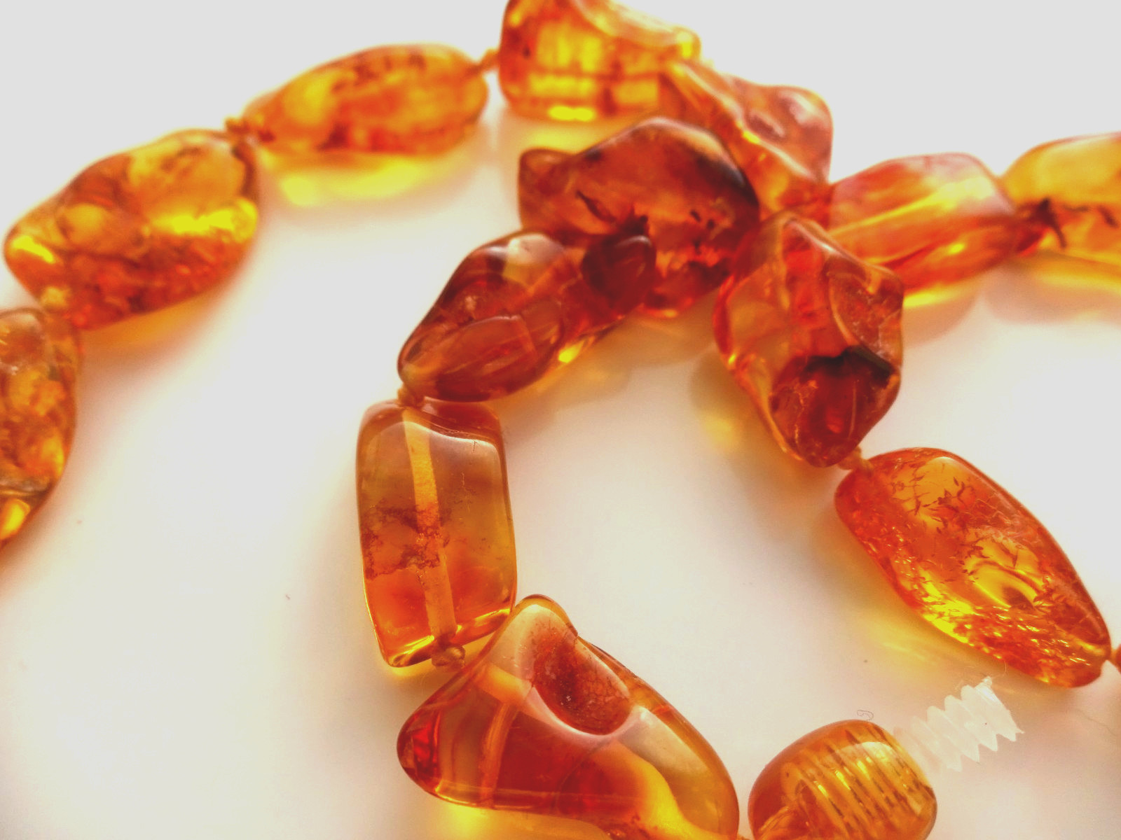 Natural Amber Bead Necklace – Baltic Style – Honey Color 17.7” 45cm