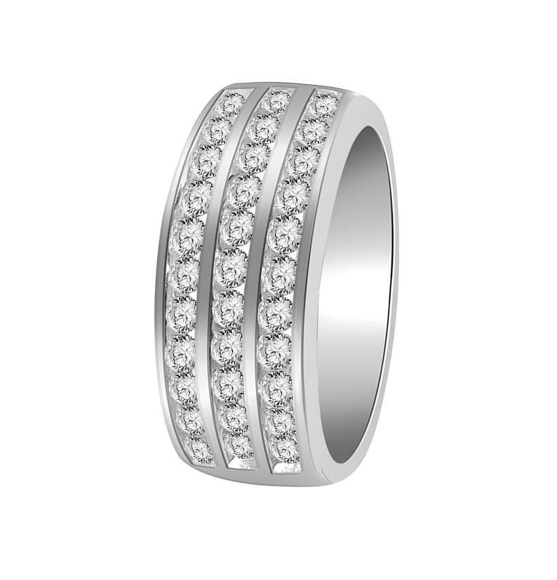 Genuine Diamond Right Hand Anniversary Ring SI1 G 1.00 Ct White Gold Channel Set